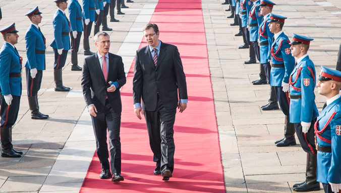 NATO Secretary General Jens Stoltenberg and Prime Minister of Serbia Aleksandar Vučić (Belgrade, November 2015)